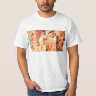 Las estaciones por la camiseta del vintage de
