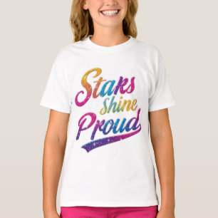 Las estrellas brillan con la orgullosa camiseta - 