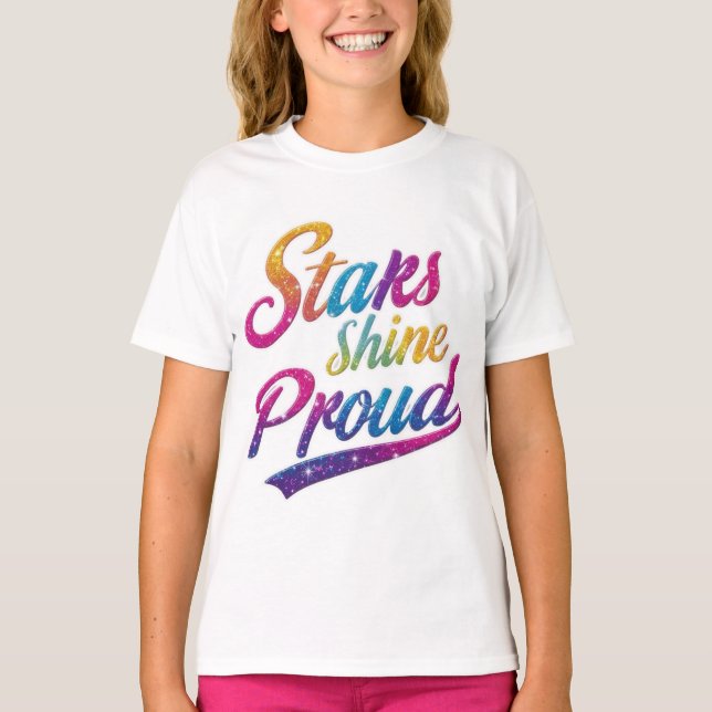 Las estrellas brillan con la orgullosa camiseta -  (Anverso)