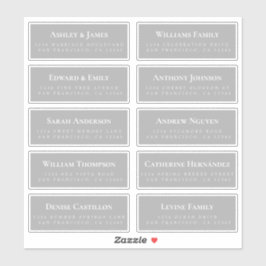 ¡Las etiquetas de dirección de invitado grises ORD