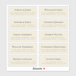 ¡Las etiquetas de dirección de invitados blancas a