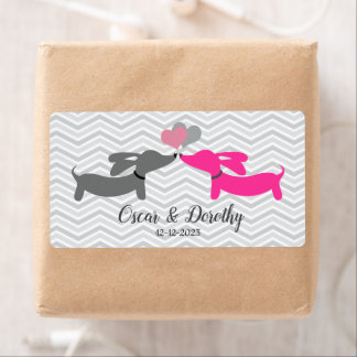 Las etiquetas de regalo del Boda de Dachshund son