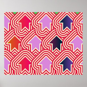 Las flechas del arte pop suben el azul violeta