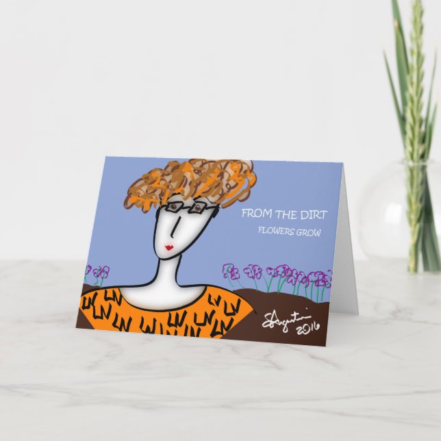 Las flores crecen 7"" la tarjeta de felicitación (Anverso)