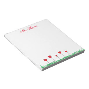 Las flores del corazón personalizaron la libreta
