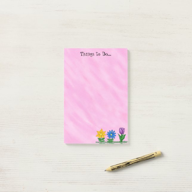 Las flores del jardín cosas para hacer rosado nota (Escritorio)