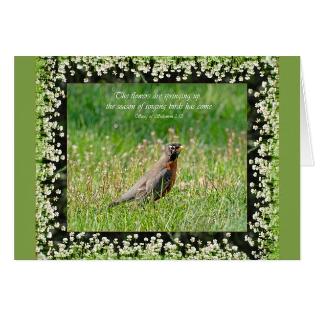 Las flores están surgiendo con la tarjeta de notas (Anverso (Horizontal))