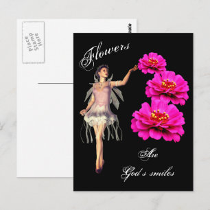 Las flores son las sonrisas de Dios Tarjeta postal