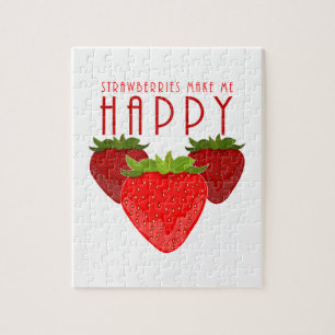 Las Fresas Me Hacen Feliz Rompecabezas de Fresas B