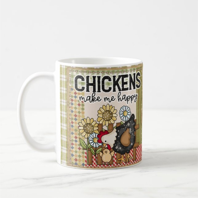 Las gallinas me hacen feliz taza de café (Izquierda)