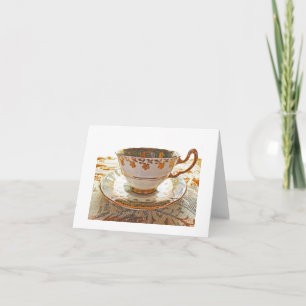 Las gracias de la tarjeta en blanco de la taza de