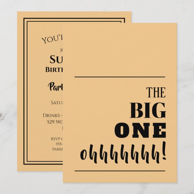 Las grandes invitaciones de cumpleaños 100 (Anverso / Reverso)