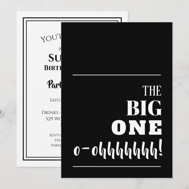 Las GRANDES invitaciones de cumpleaños - CUALQUIER (Anverso / Reverso)