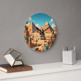 Las grandes pirámides y el reloj de pared sin tiem