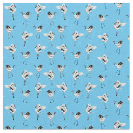 Las grúas japonesas de baile peinaron la tela de