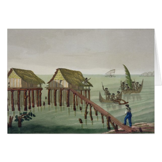 Las habitaciones de la tribu de Papu, Rawak, (Anverso (Horizontal))