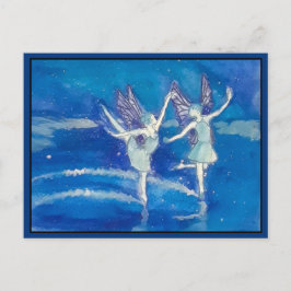 Las hadas en la postal de la nieve