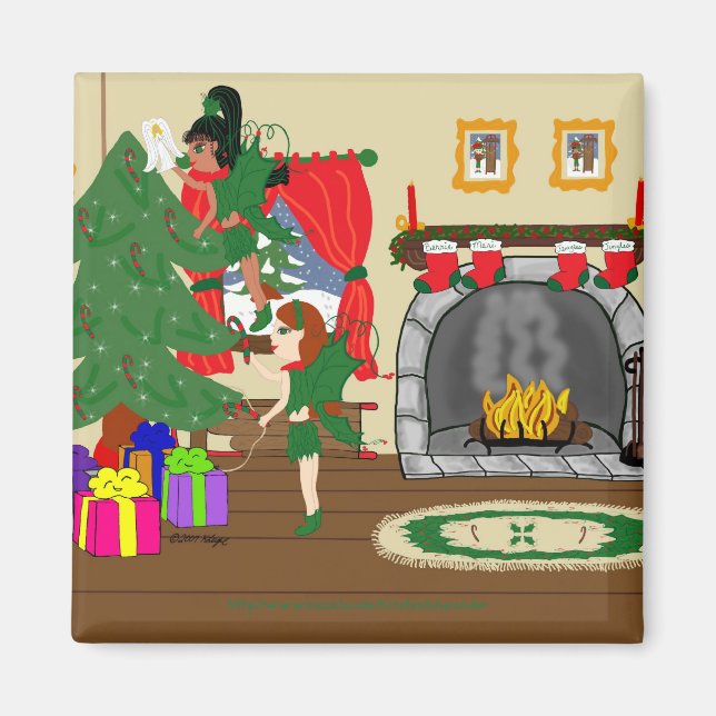 Las hadas navidades recortan el imán del árbol (Frente)