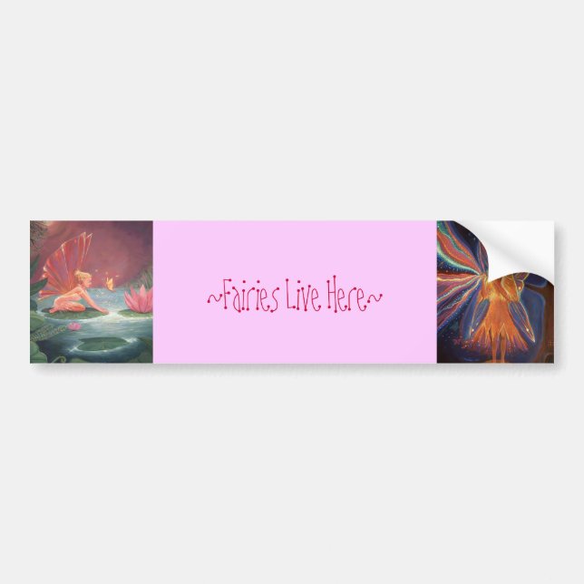 Las hadas viven aquí - pegatina para el (Frente)