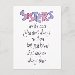 Las hermanas son como la tarjeta Stars Post