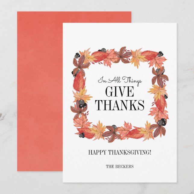 Las hojas de otoño dan gracias a la tarjeta de Acc (Anverso / Reverso)