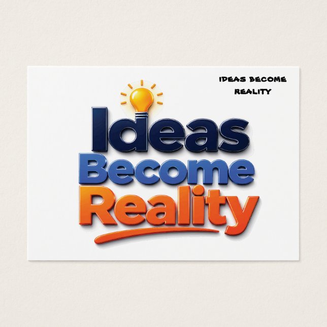 Las ideas se vuelven realidad (Frente)