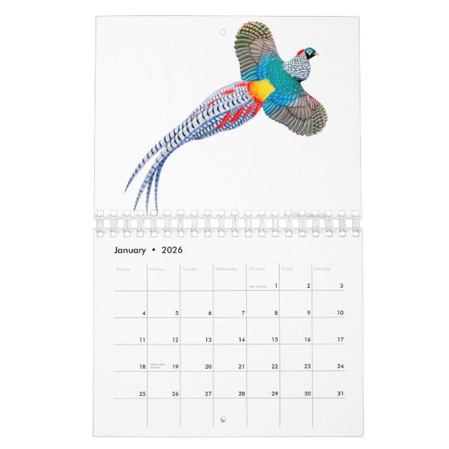 Las ilustraciones animales del calendario de (Jan 2026)