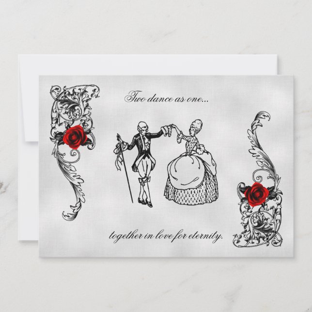 Las invitaciones a la boda gótica de baile (Anverso)