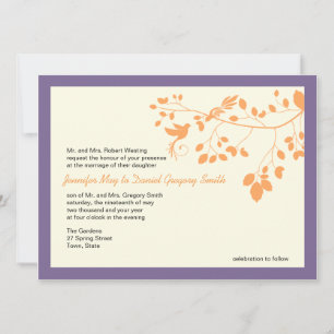 Las Invitaciones A La Boda Púrpura Y Naranja Aman