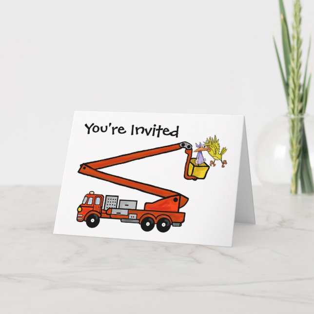 ¡Las invitaciones a la ducha de bebé de bomberos l (Anverso)