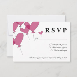 Las invitaciones de boda de RSVP con el globo rojo