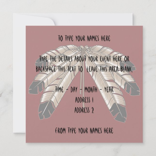 Las invitaciones nativas personalizaron tarjetas (Reverso)