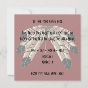 Las invitaciones nativas personalizaron tarjetas