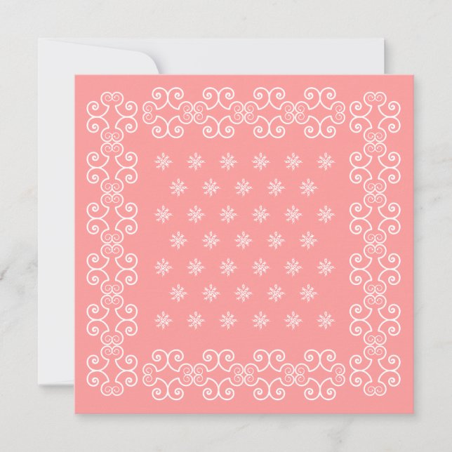 Las invitaciones rosadas del pañuelo de la vaquera (Anverso)