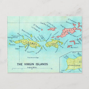 Las Islas Vírgenes Tarjeta Postal Antigua