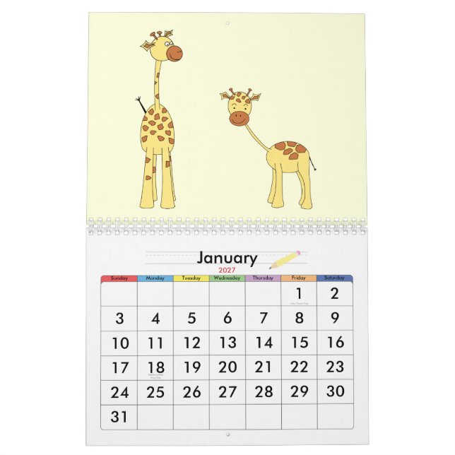 Las jirafas hacen calendarios 2013. Dibujos (Jan 2027)