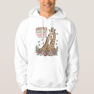 Las jirafas me hacen feliz diseño de camisa floral