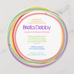 Las líneas simples invitación de Mitzvah de la