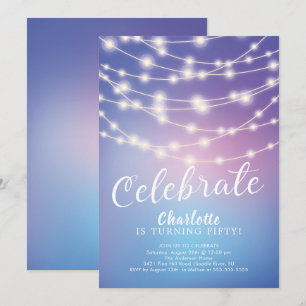 Las luces de cadena celebran la invitación de cump