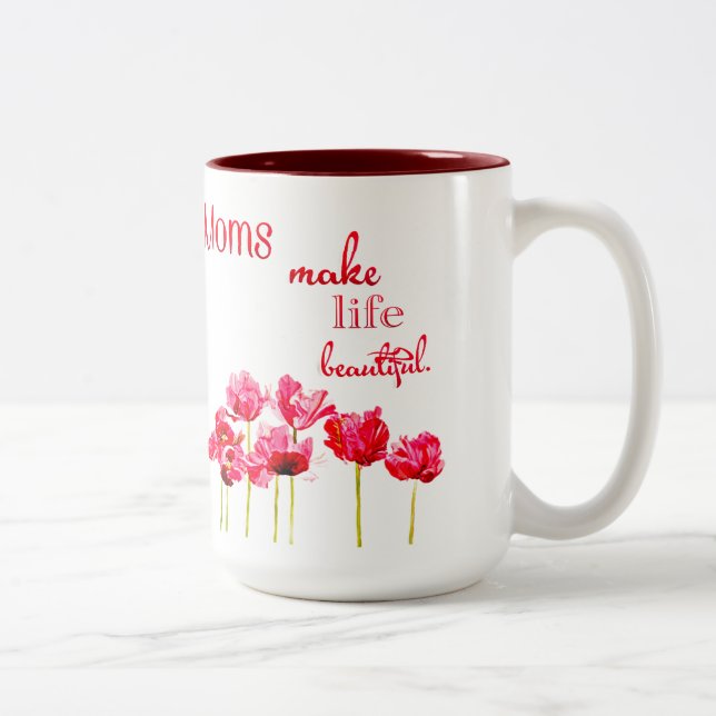 Las mamáes hacen vida la taza hermosa (Derecha)