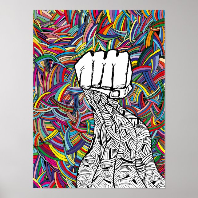 Las manos arriba. Arte de viaje psicodélico. (Frente)