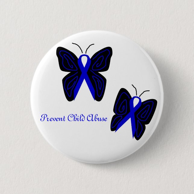 Las mariposas de Blue Ribbon previenen el botón de (Anverso)