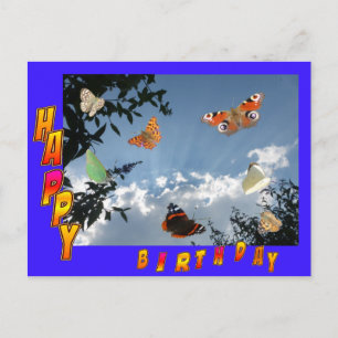 Las mariposas holandesas azul feliz postal de cump