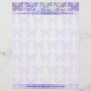 Las mariposas púrpuras personalizaron el papel con