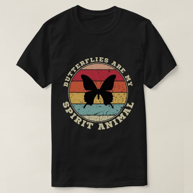 Las Mariposas Son Mi Camiseta Animal De Espíritu (Diseño del anverso)