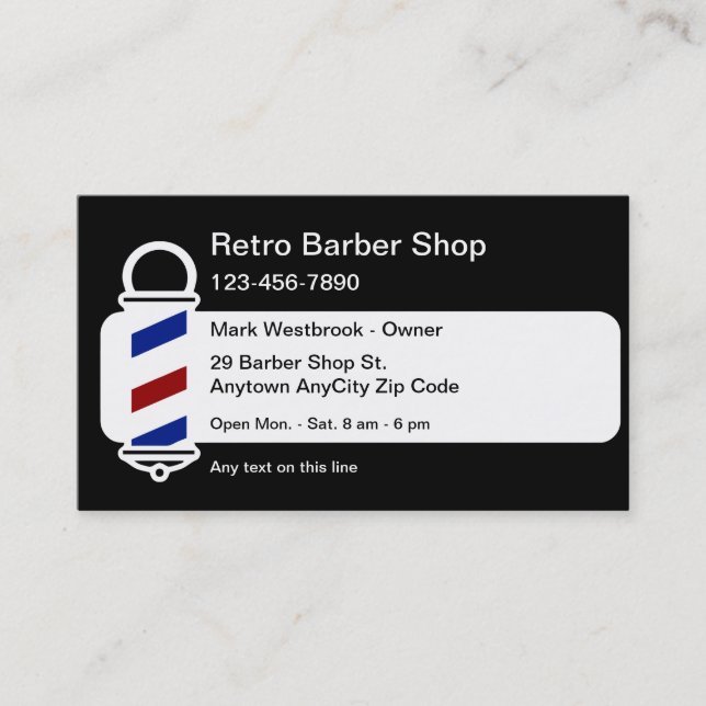 Las mejores tarjetas comerciales de Barber Shop Re (Anverso)