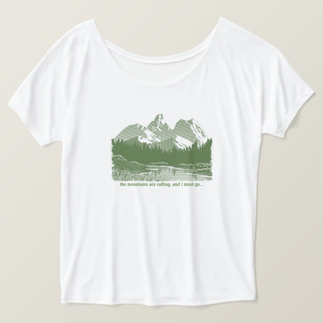 Las montañas están llamando... Camiseta de diseño (Anverso del diseño)