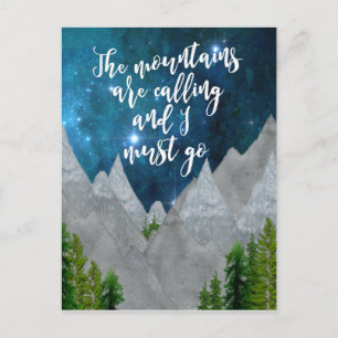 las montañas están llamando tipografía postal