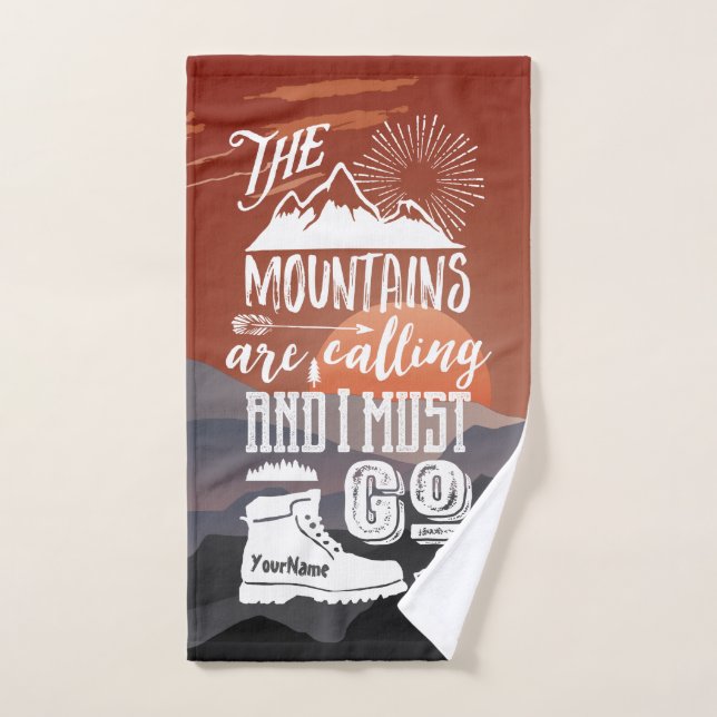 Las montañas son llamando yo deben ir arte de la (Toalla de mano)
