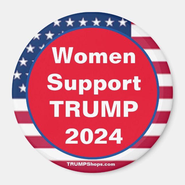 Las mujeres apoyan el imán rojo TRUMP 2024 (Frente)